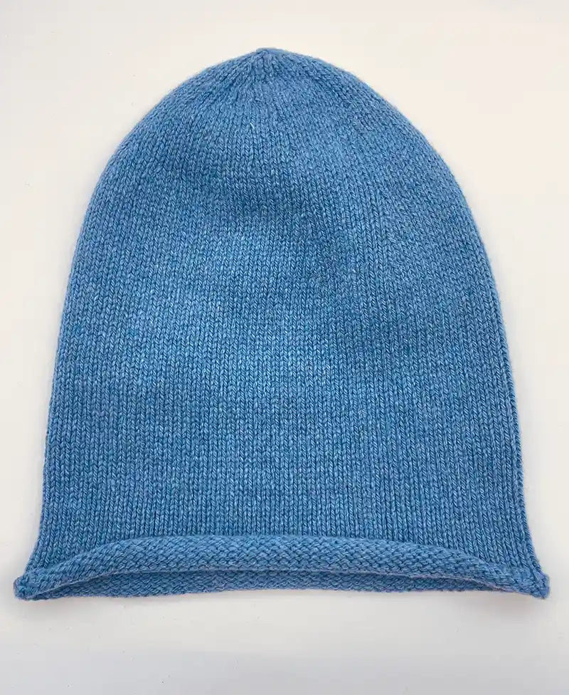 Cappello Caldo in Cashmere Rigenerato Celeste