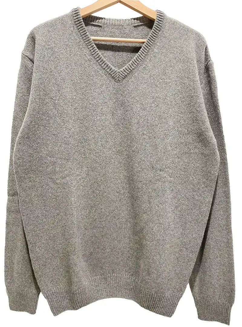 Maglione Uomo Scollo a V - Grigio Perla