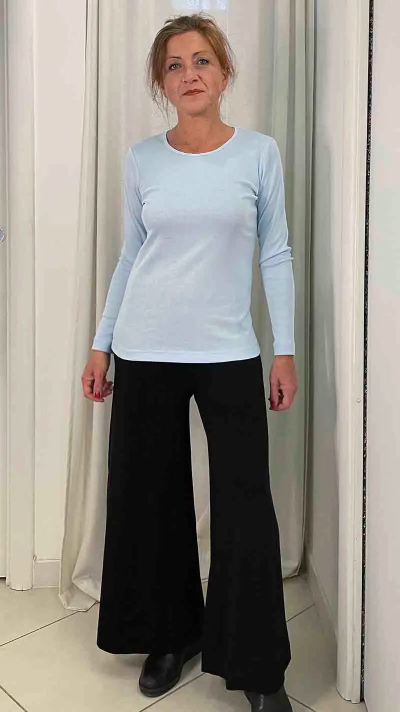 pantalone nero in viscosa di bamboo sostenibile